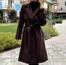 Kendra szövetkabát– Hosszított női szövetkabát étcsokoládé – Innova Fashion – 2. kép